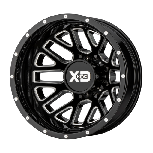 XD Series Rims XD843 GRENADE DUALLY GLOSS BLACK MILLED - REAR