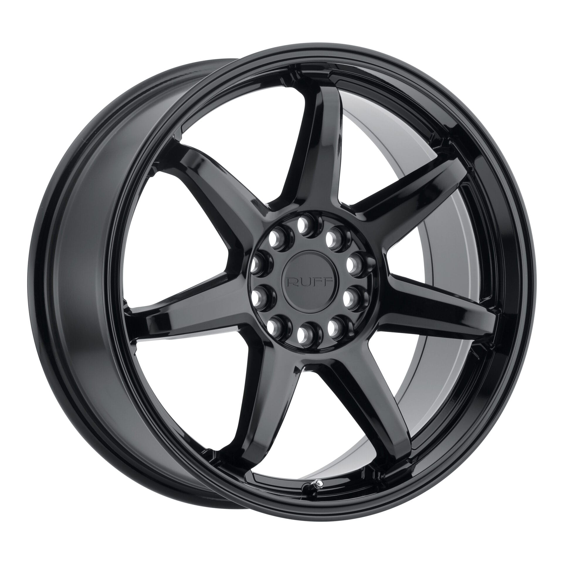 Ruff Rims 280 1880SFT384D04B72: 18x8 4x100 38 Offset Ruff Rims SHIFT GLOSS BLACK