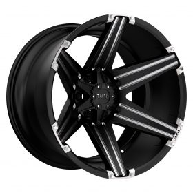 T12 SATIN BLACK W/ MILLED SPOKES AND BRUSHED INSERTS