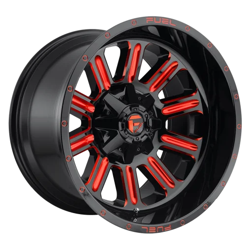 Fuel Rims D621 HARDLINE GLOSS BLACK RED TINTED CLEAR