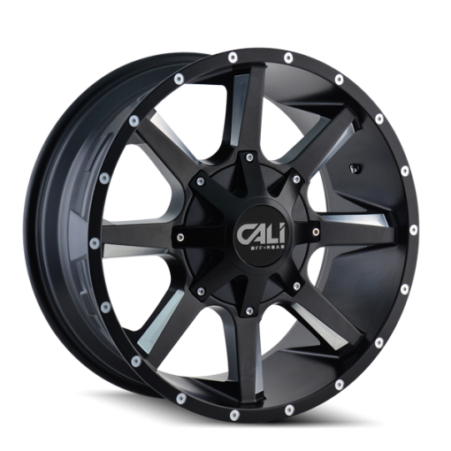 Cali Off-Road Rims BUSTED SATIN BLACK/MILLED SPOKES