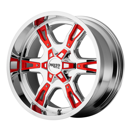 Moto Metal Rims MO969 Chrome With Red And Black Accents