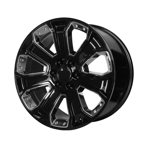 OE Creations Rims PR113 GLOSS BLACK WITH CHROME ACCENTS