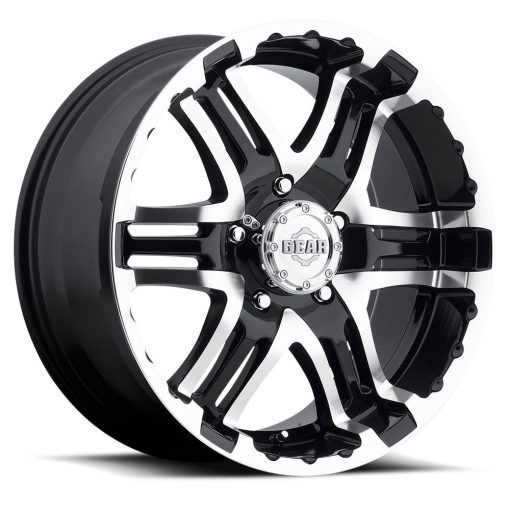 Gear Off Road Rims 713MB DOUBLE PUMP MIRROR MACHINED FACE WITH GLOSS BLACK ACCENTS