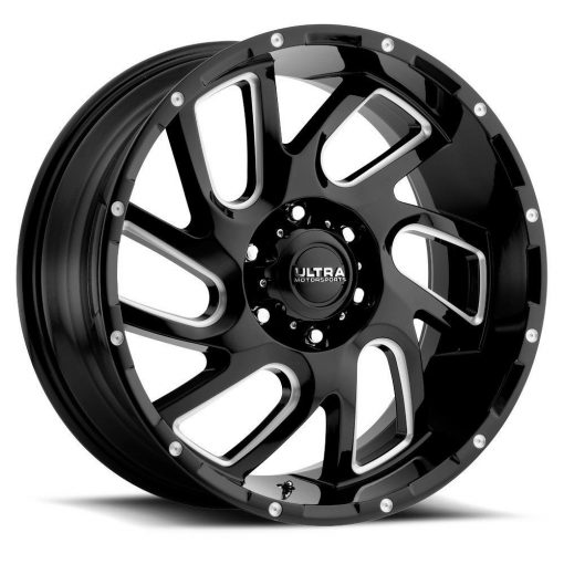 Ultra Rims 221BM CARNAGE GLOSS BLACK WITH CNC MILLED ACCENTS AND CLEAR-COAT