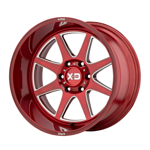 XD Series Rims XD844 PIKE BRUSHED RED WITH MILLED ACCENT