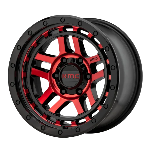 KMC Rims KM540 RECON GLOSS BLACK MACHINED WITH RED TINT