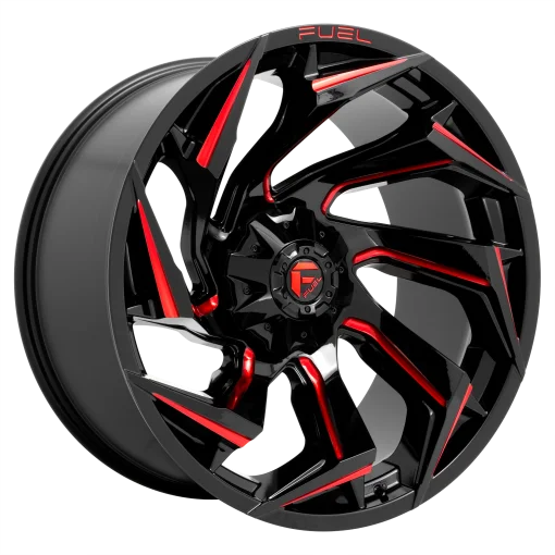Fuel Rims D755 REACTION GLOSS BLACK MILLED WITH RED TINT