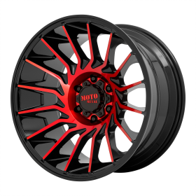 MO807 GLOSS BLACK MACHINED WITH RED TINT