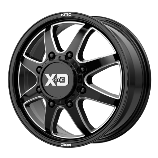 XD Series Rims XD845 PIKE DUALLY GLOSS BLACK MILLED - FRONT
