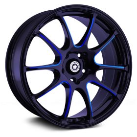 24BB ILLUSION GLOSS BLACK WITH BLUE SPOKE ACCENTS