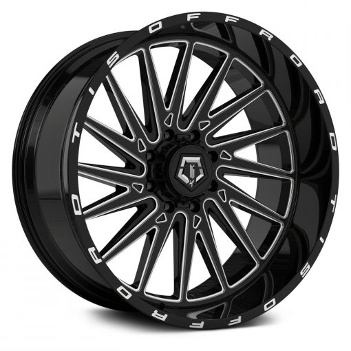 TIS Rims 547BM GLOSS BLACK WITH MILLED ACCENTS AND LIP LOGO