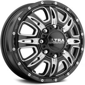 Ultra Rims 049BM PREDATOR DUALLY GLOSS BLACK WITH CNC MILLED ACCENTS AND CLEAR-COAT