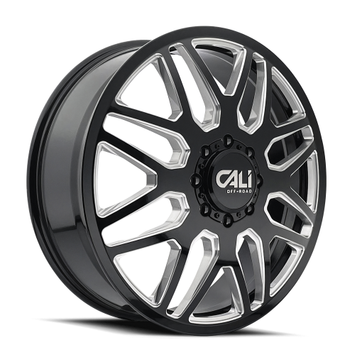 Cali Off-Road Rims INVADER DUALLY GLOSS BLACK/MILLED SPOKES