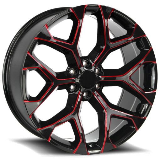 OE Creations Rims PR176 Gloss Black Red Milled