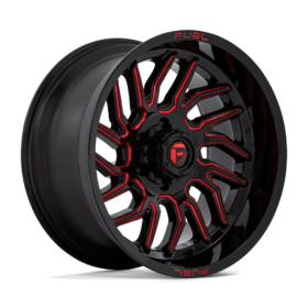 Fuel Rims D808 HURRICANE GLOSS BLACK MILLED RED TINT