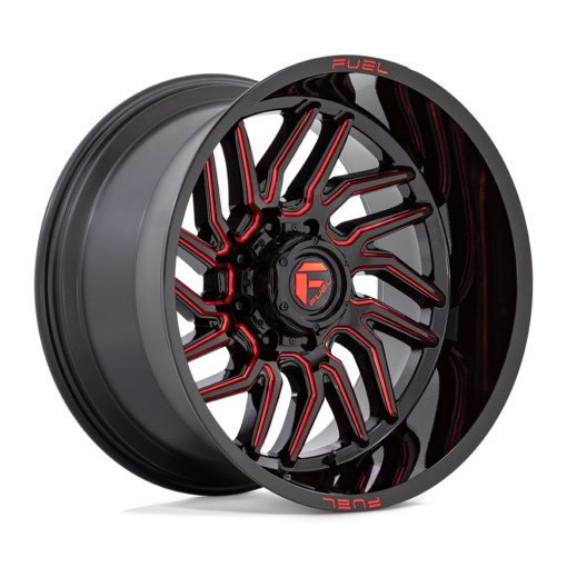 Fuel Rims D808 HURRICANE GLOSS BLACK MILLED RED TINT