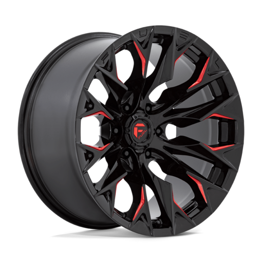 Fuel Rims D823 FLAME GLOSS BLACK MILLED WITH CANDY RED