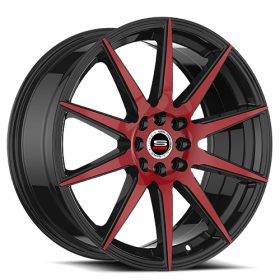 Spec-1 Rims SP-51 GLOSS BLACK RED MACHINED