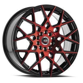 Spec-1 Rims SP-52 GLOSS BLACK RED MACHINED