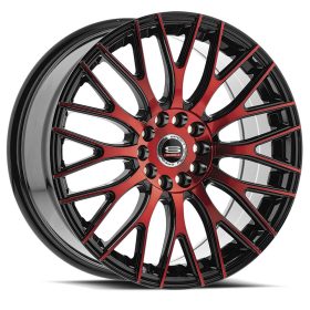 Spec-1 Rims SP-55 GLOSS BLACK RED MACHINED