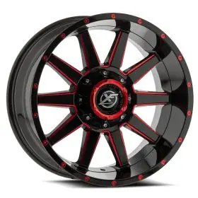 XF Off-Road Rims XF-219 Gloss Black Red Milled