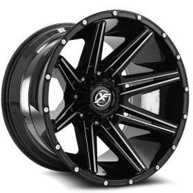 XF Off-Road Rims XF-220 GLOSS BLACK MILLED