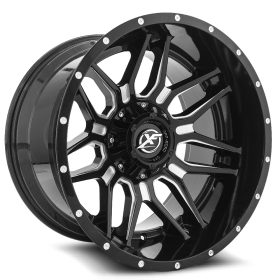 XF Off-Road Rims XF-222 GLOSS BLACK MILLED