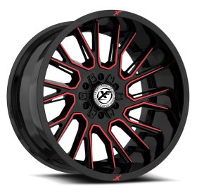 XF Off-Road Rims XF-230 GLOSS BLACK RED MACHINED