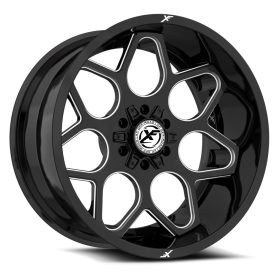 XF Off-Road Rims XF-233 GLOSS BLACK MILLED