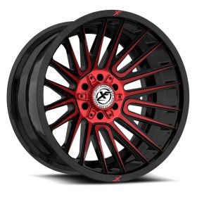 XF Off-Road Rims XF-234 GLOSS BLACK RED MACHINED