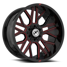 XF Off-Road Rims XF-235 Gloss Black Red Milled
