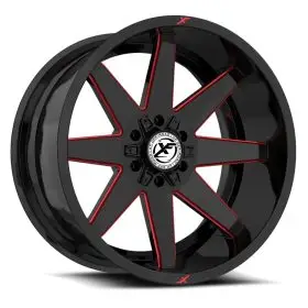 XF Off-Road Rims XF-236 Gloss Black Red Milled