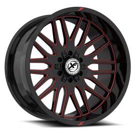 XF Off-Road Rims XF-240 Gloss Black Red Milled