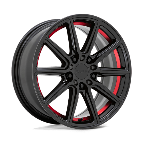 Ruff Racing 18in Rims 1880RDT385D04R72: 18x8 5x100 38 Offset Ruff THROTTLE GLOSS BLACK W ...