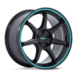 Rotiform RC208 BPU GLOSS BLACK W/ TEAL STRIPE