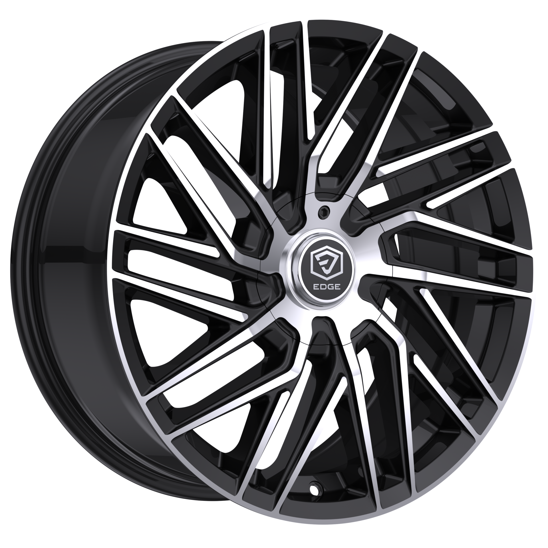 A281676: 20x8.5 5x112 40 Offset Edge Street 355MB GLOSS BLACK MACHINED FACE